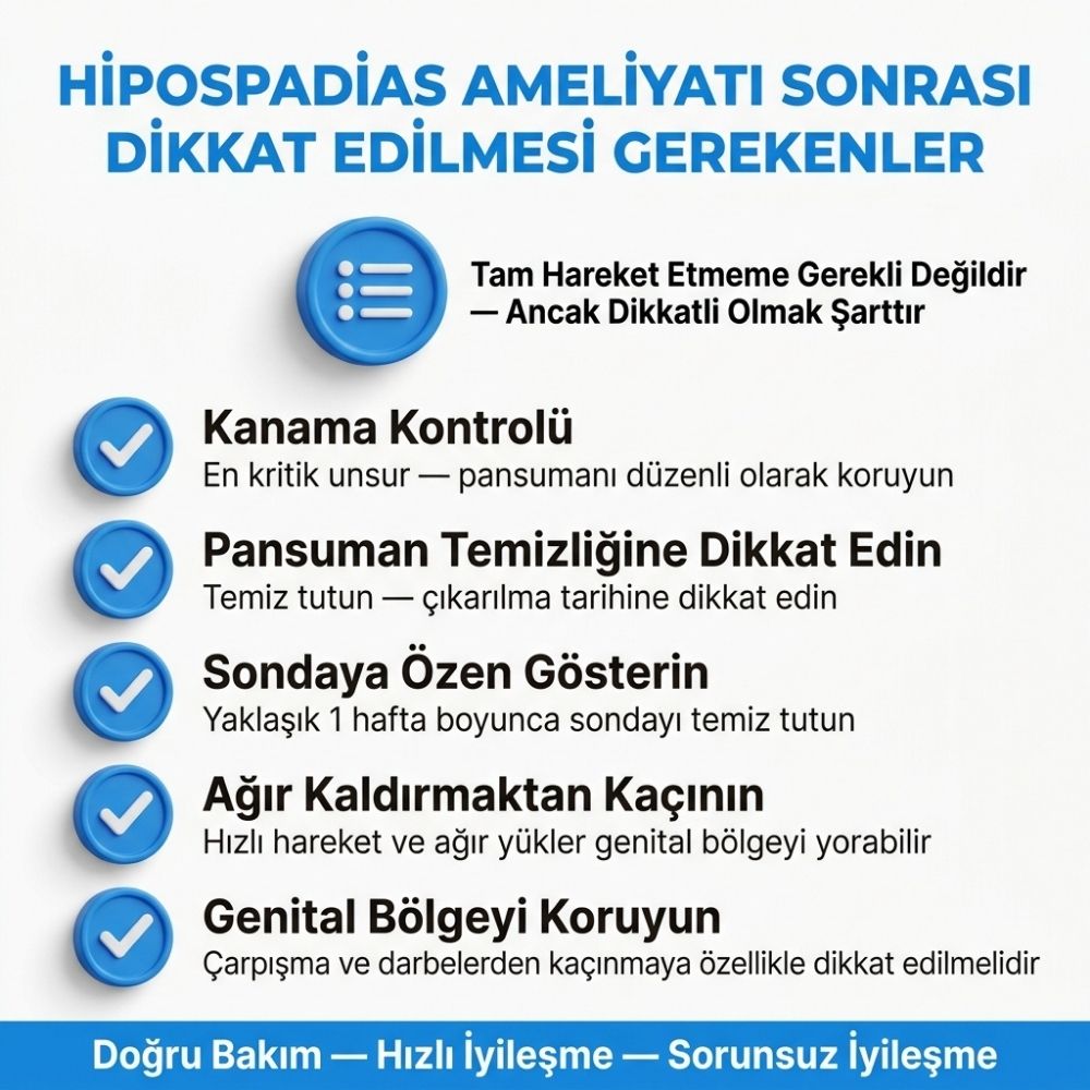 hipospadias ameliyatÄ± sonrasÄ± dikkat edilmesi gerekenler