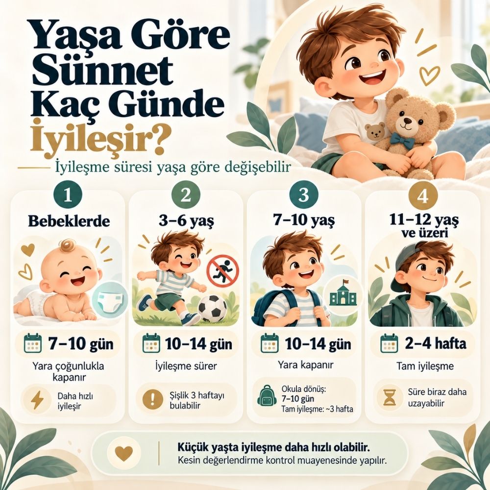 YaÅa gÃ¶re sÃ¼nnet kaÃ§ gÃ¼nde iyileÅir